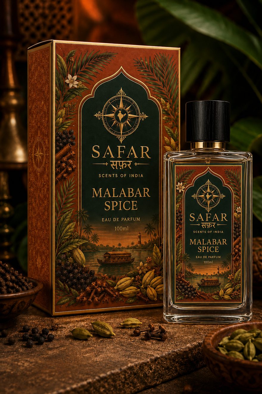 Malabar Spice eau de parfum with illustrated coffret